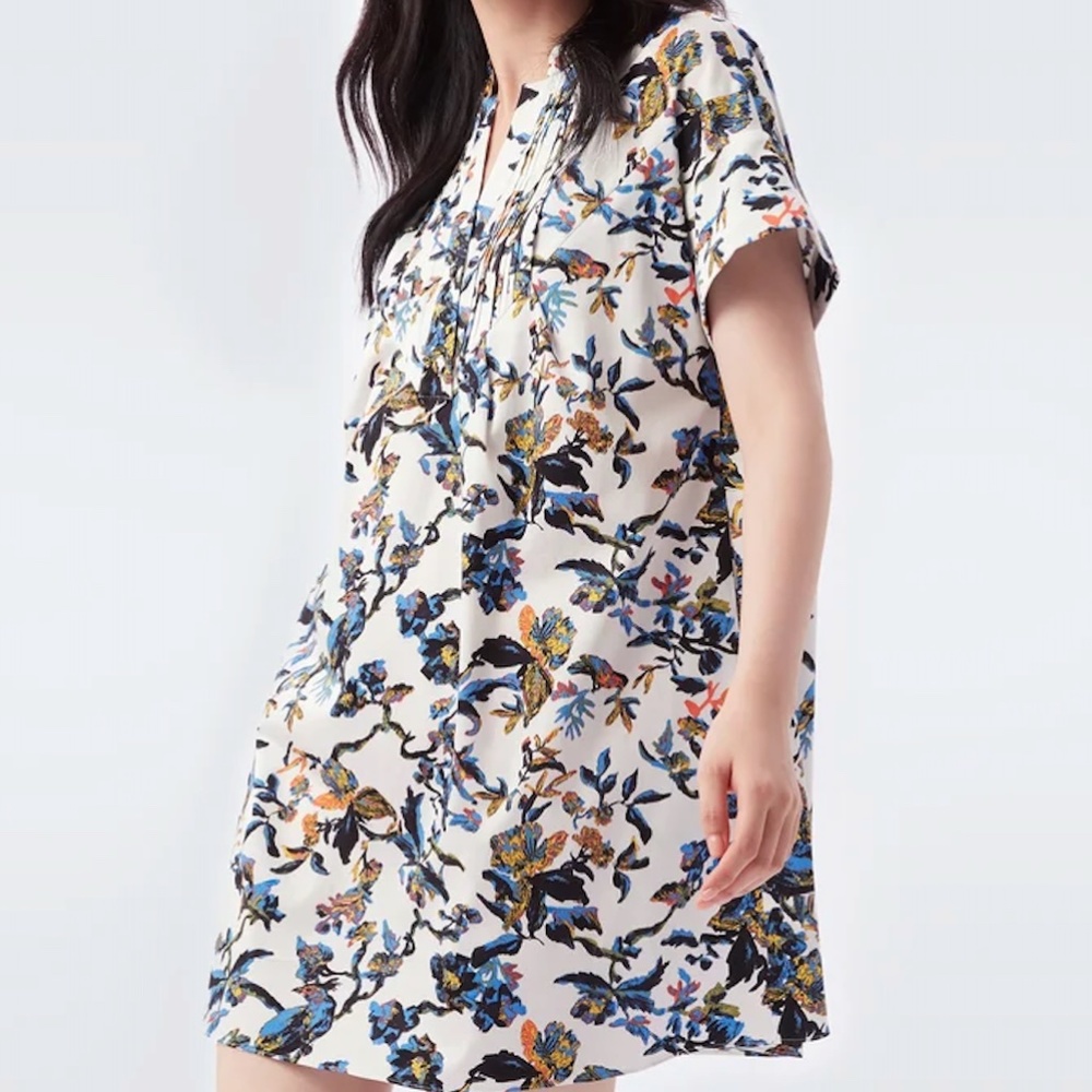 Diane von Furstenberg Fiona Floral-print Cotton-poplin Mini Dress - White